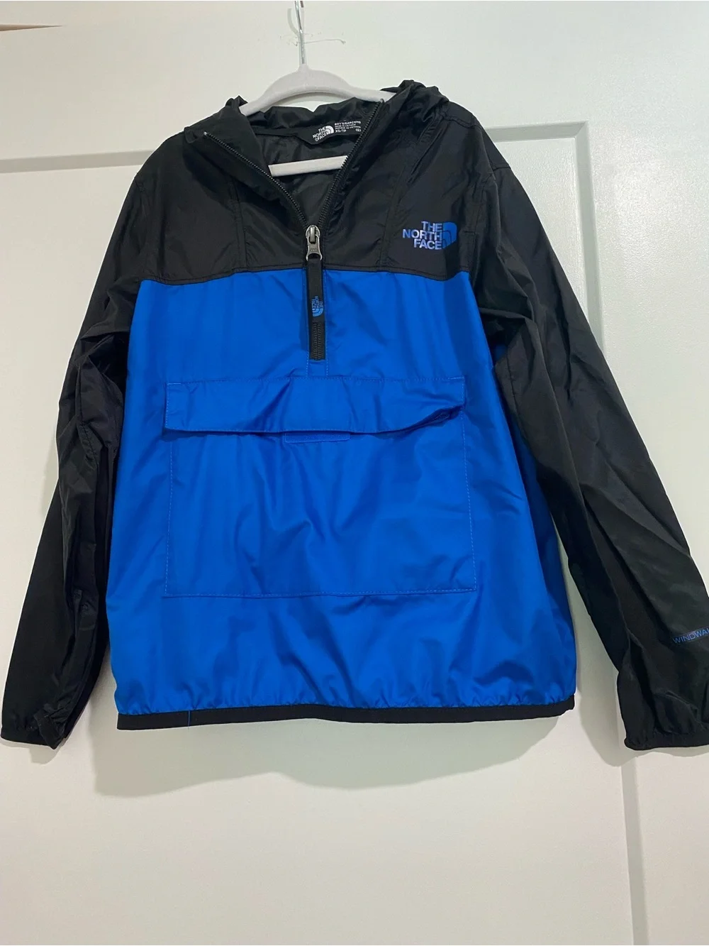 The North Face Blue and Black Kids' Pullover Rain Anorak